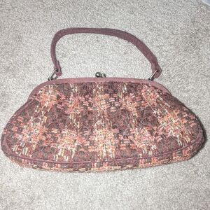 Vera Bradley clutch snap bag in burgundy tweed